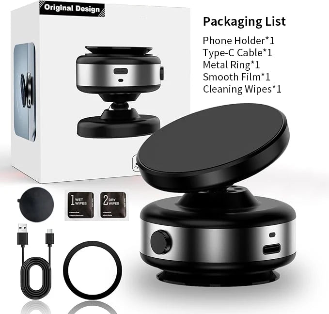 Electric Vacuum Magnetic Car Mount Stand for Cell Phone 360° for iPhone 14 15 16