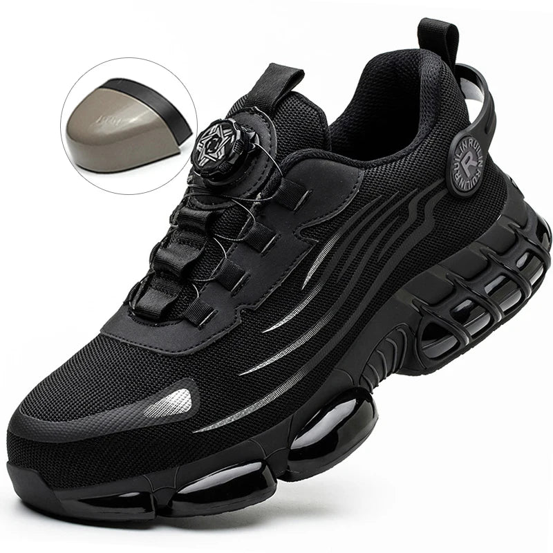 Protective Safety Shoes Slip Resistant Abrasion Resistant Work Shoes Men Tough Comfortable Sneaker 
