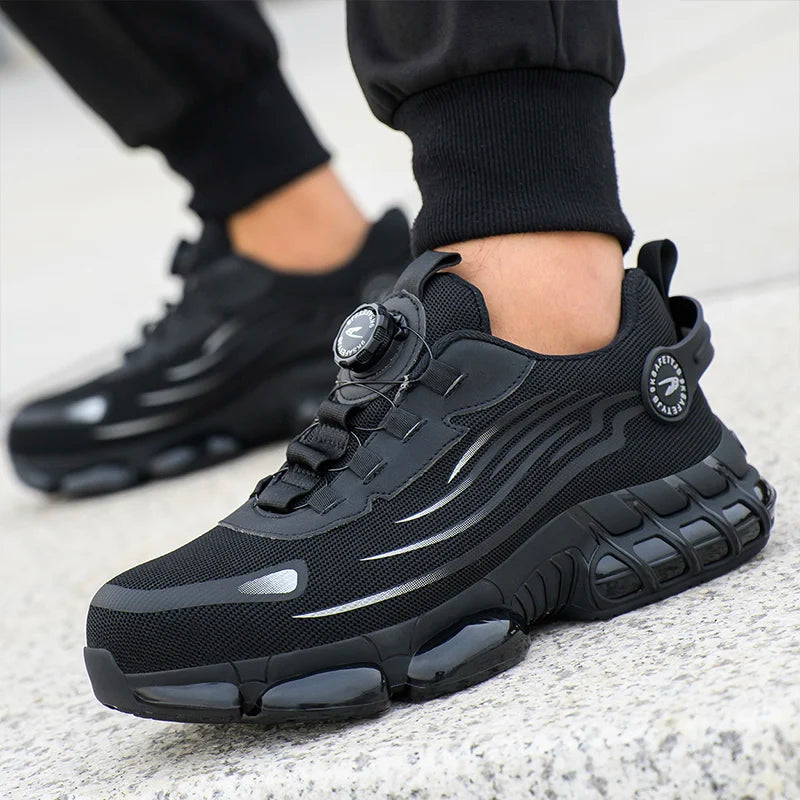 Protective Safety Shoes Slip Resistant Abrasion Resistant Work Shoes Men Tough Comfortable Sneaker 