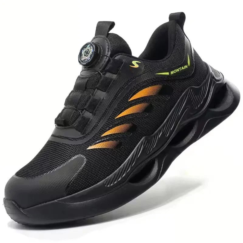 Rotary Button New Safety Shoes For Men Men's Work Shoes High Quality Steel Toe Sneakers Men's Shoes Work Safety Shoes