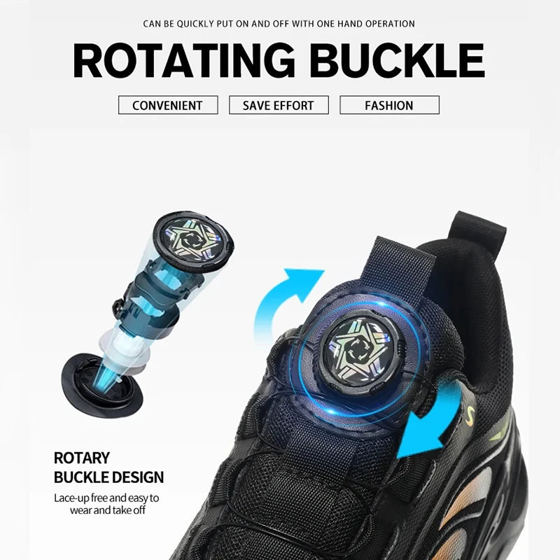 Rotary Button New Safety Shoes For Men Men's Work Shoes High Quality Steel Toe Sneakers Men's Shoes Work Safety Shoes