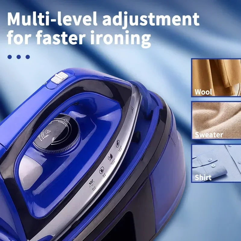 Steam Iron Ceramic Soleplate Professional Steam Station for Clothes 1.2 Liter Removable Tank 2400 Watts Ironing, Fabric Steamer