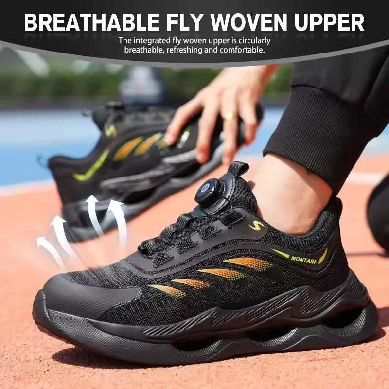 Rotary Button New Safety Shoes For Men Men's Work Shoes High Quality Steel Toe Sneakers Men's Shoes Work Safety Shoes