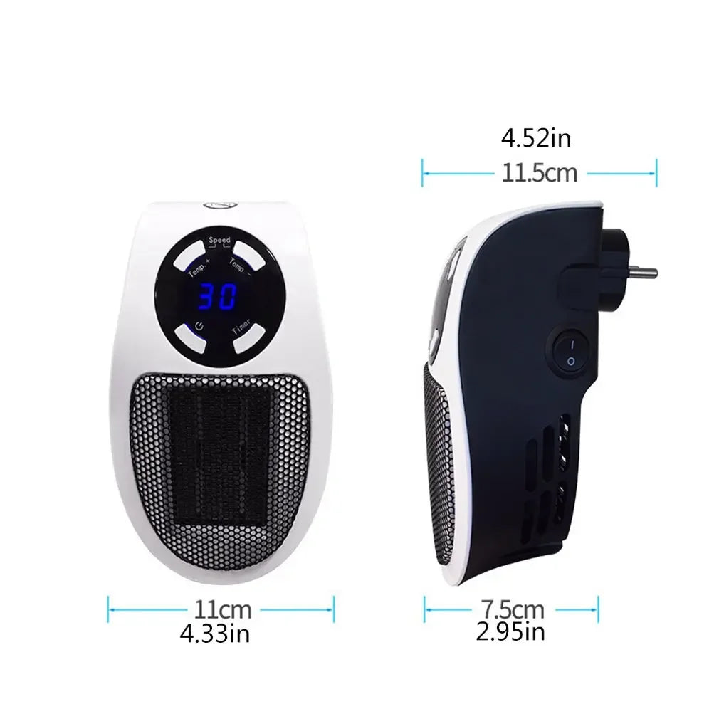 Plug In Electric Heater 500W Portable Room Heater Remote Control Mini Radiator Heating Stove Home Appliance Warmer