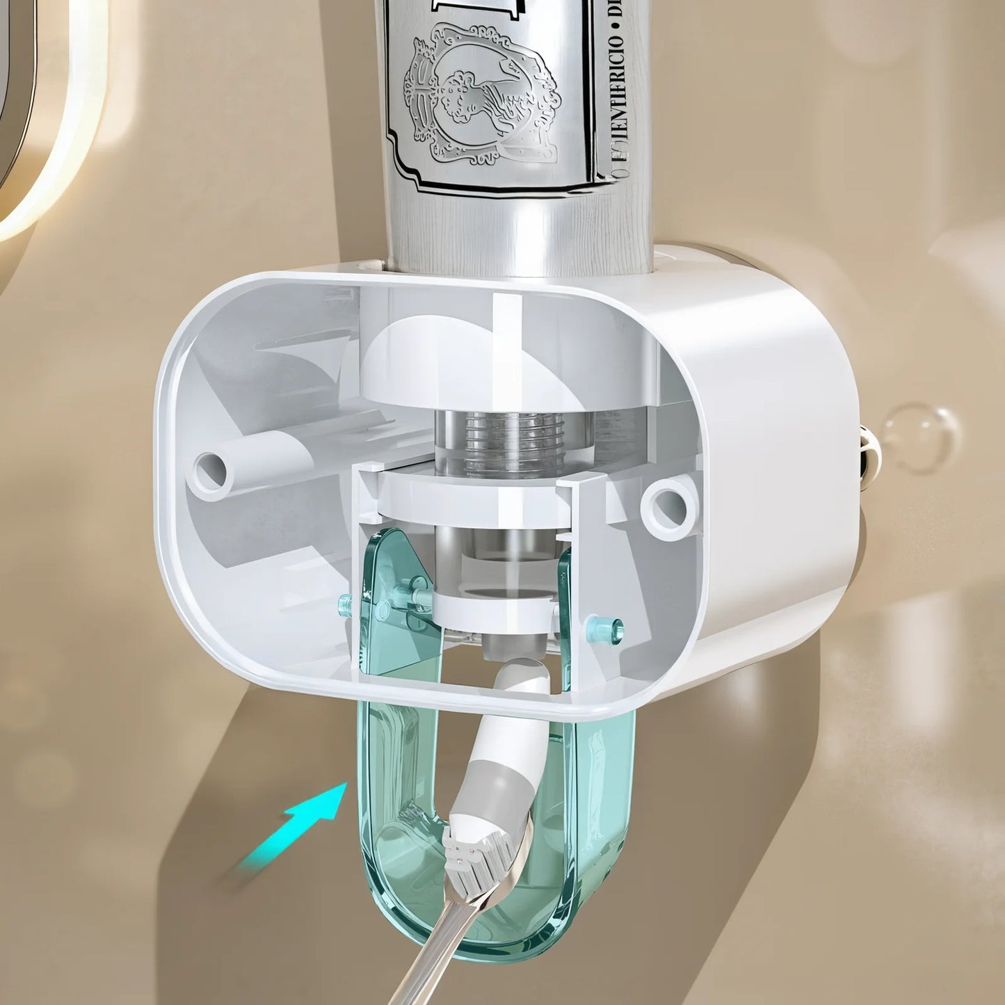 Toothpaste squeezing magic tool shelf, wall-mounted automatic lazy suction cup, no drilling required