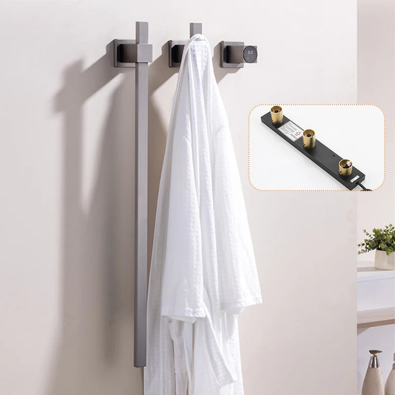 OXG Smart Electric Heated Towel Rack Heated Bathroom Towel Rack Timed Temperature Control Concealed Installation 2 OR 3 Bars