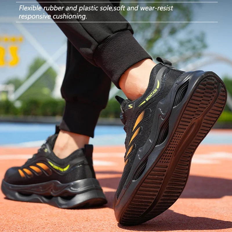 Rotary Button New Safety Shoes For Men Men's Work Shoes High Quality Steel Toe Sneakers Men's Shoes Work Safety Shoes