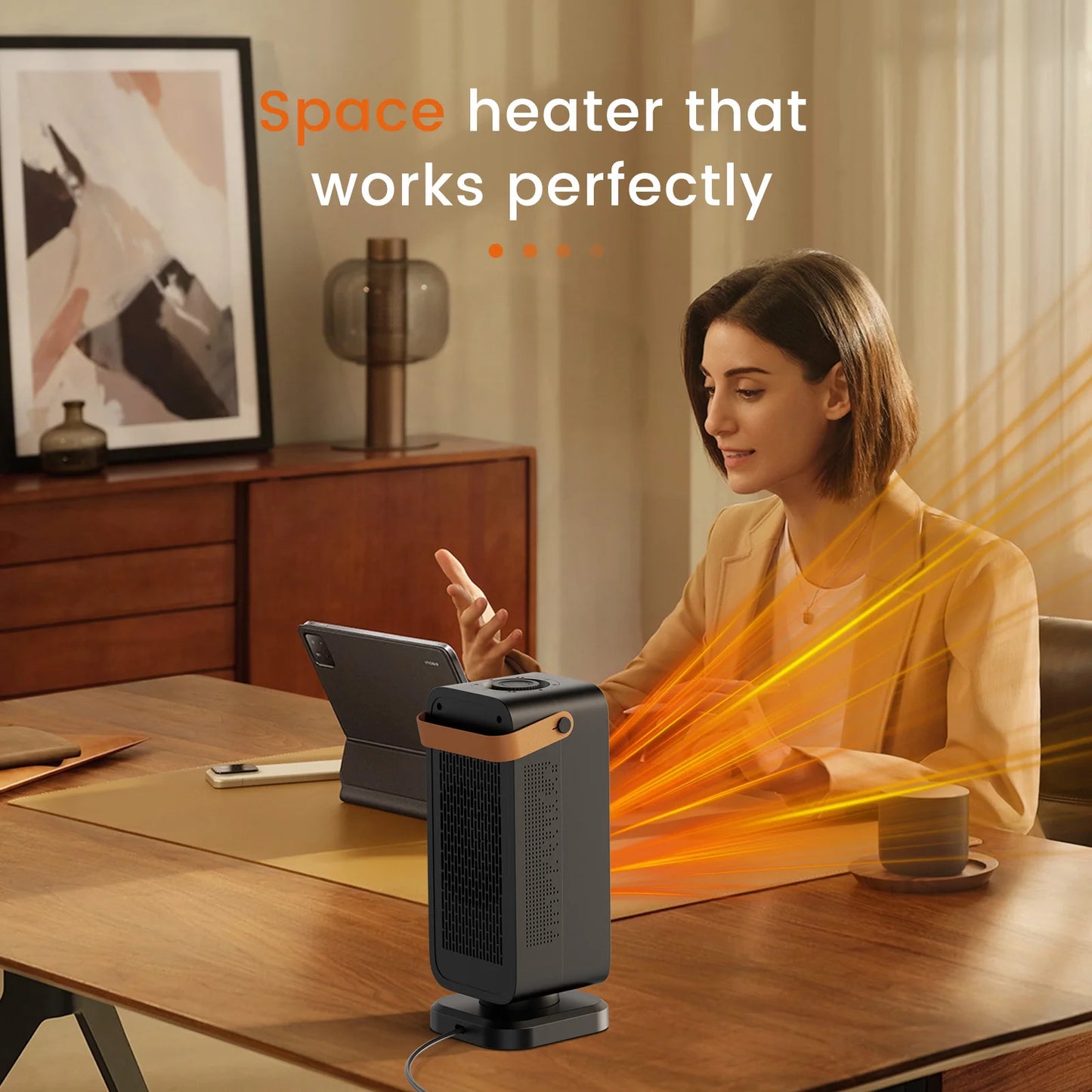 Heater for Home 1200W Fast Heating with Overheating & Tip-Over Protection, Portable Desk Electric Heater for Bedroom living Room
