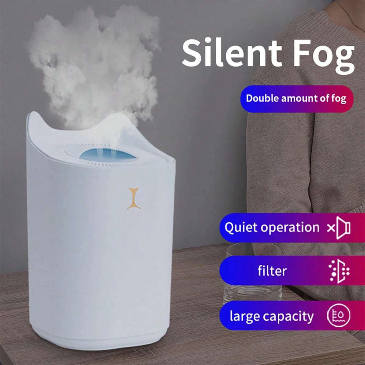 3l Air Humidifier Essential Oil Aroma Disperser Double Nozzle Aromatherapy color LED Light Humidifier