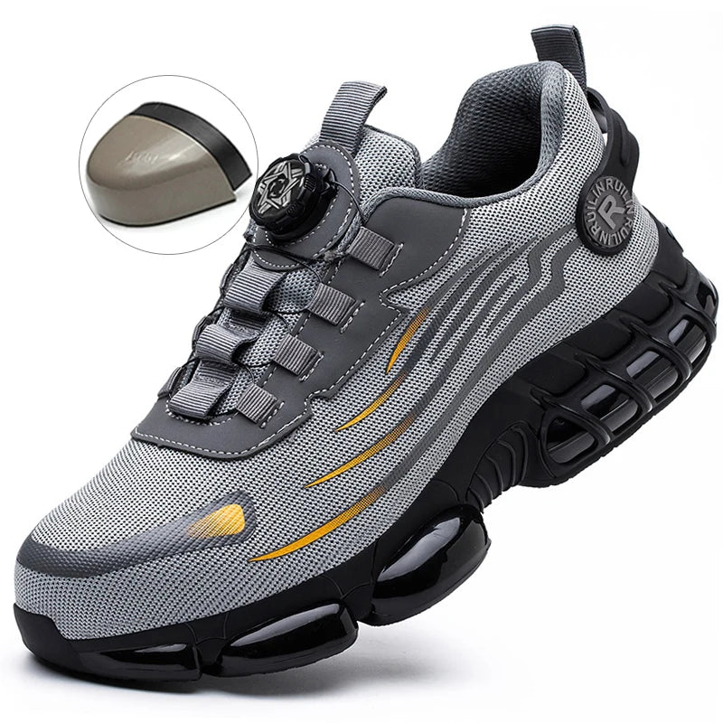 Protective Safety Shoes Slip Resistant Abrasion Resistant Work Shoes Men Tough Comfortable Sneaker 