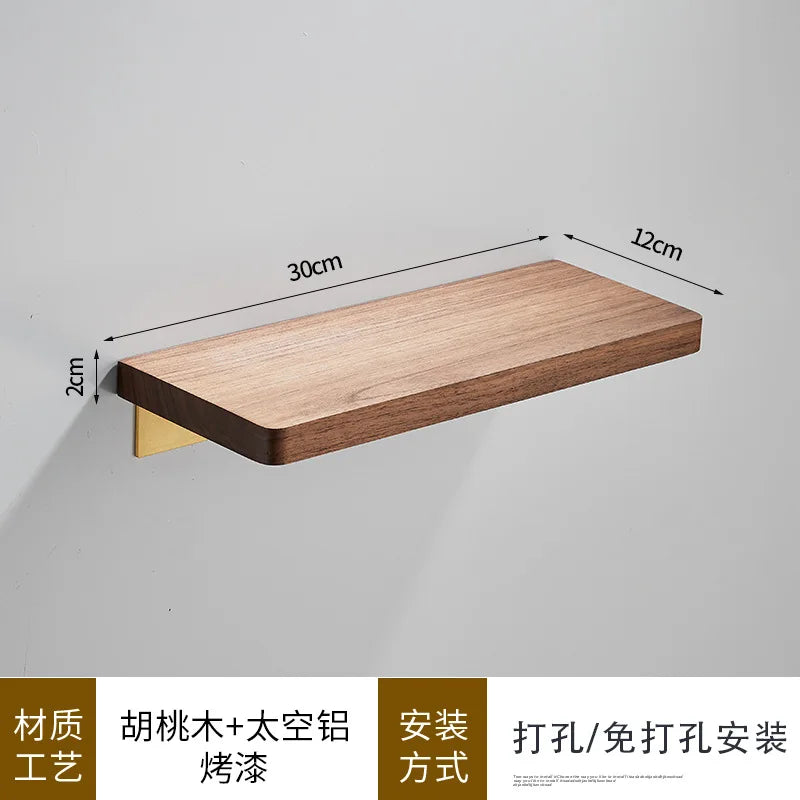 Bathroom Rack Wall-mounted Shower Room Toilet Wood Shelf with Towel Cosmetic Storage kitchen Multi-purpose