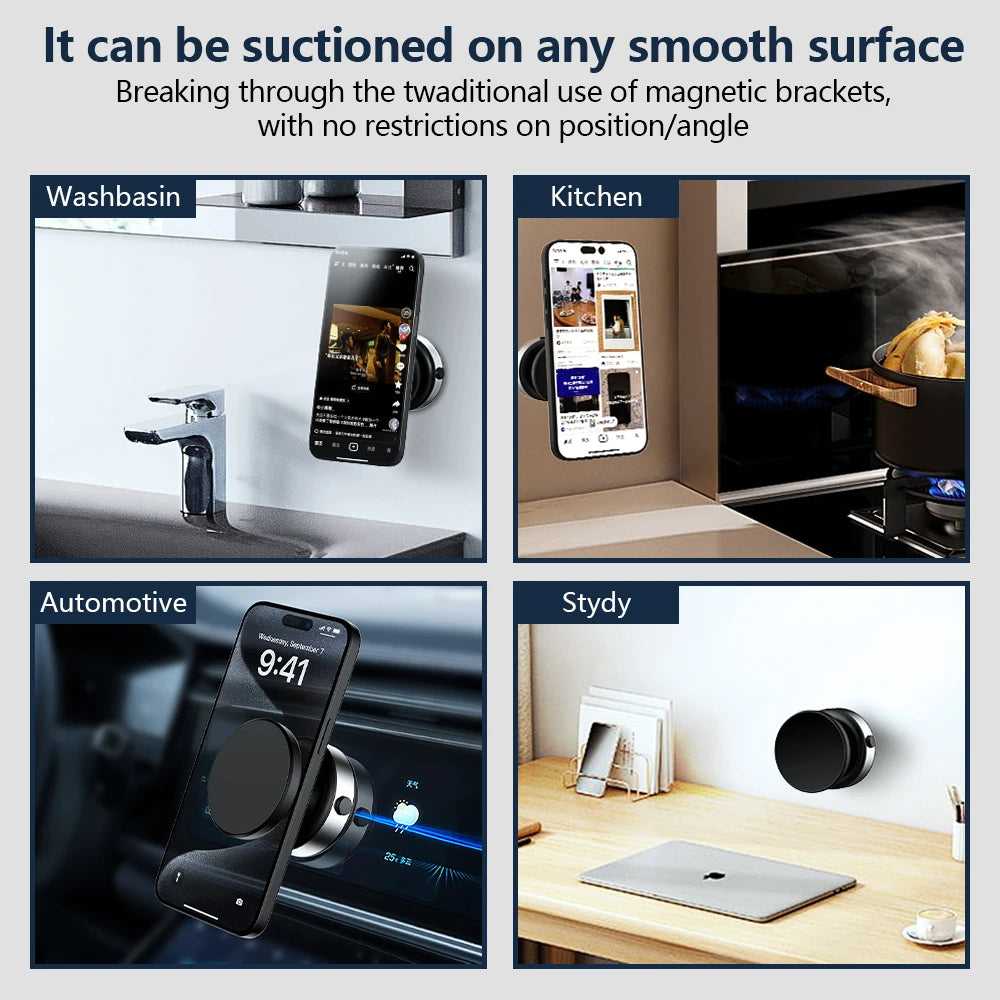 Electric Vacuum Magnetic Car Mount Stand for Cell Phone 360° for iPhone 14 15 16