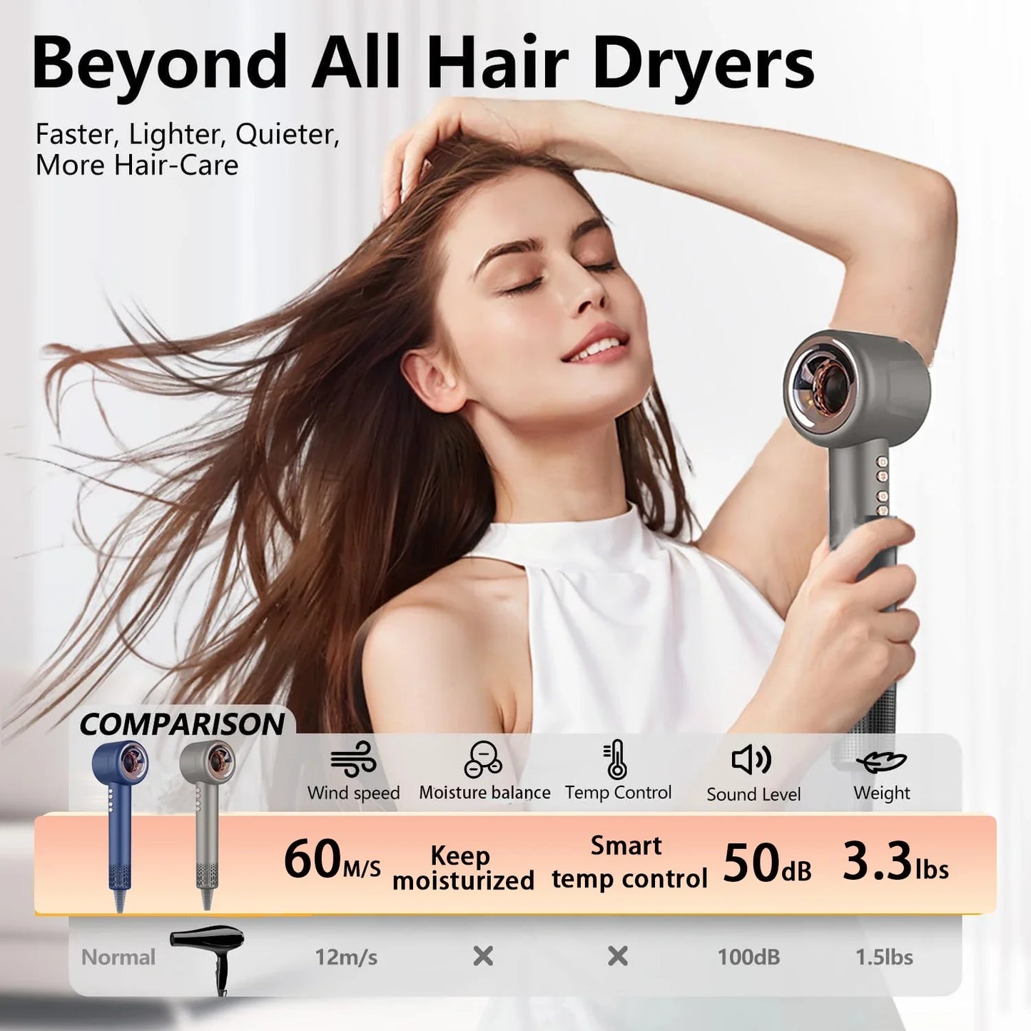 1600W Super Hair Dryer Leafless Hair dryer Personal Hair Care Styling Negative Ion Tool Constant Anion Electric Hair Dryers
