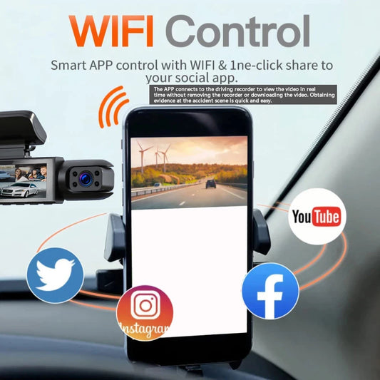 1080P WIFI Dash Cam for cars,Front And Inside,with IR Night Vision,Loop Recording,