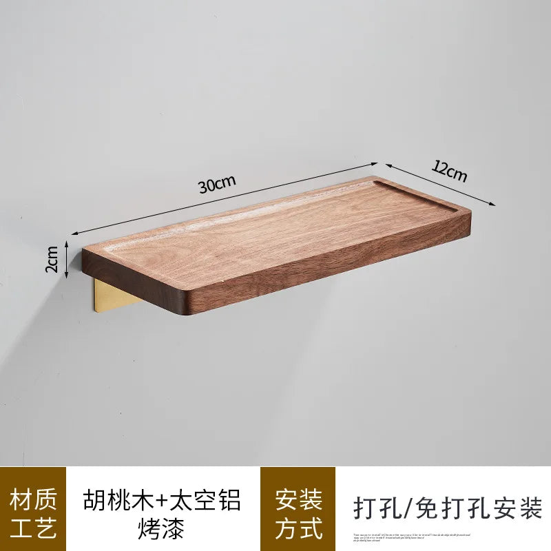 Bathroom Rack Wall-mounted Shower Room Toilet Wood Shelf with Towel Cosmetic Storage kitchen Multi-purpose