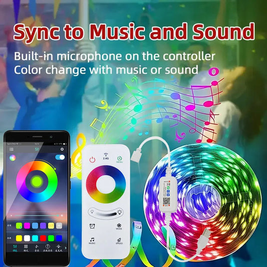 Usb Led Strip 5V 5050 Smart Bluetooth Touch Remote Led Light For Room Rgb