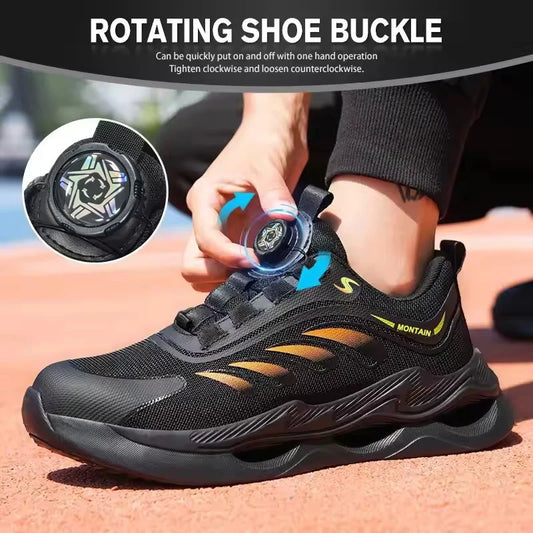 Rotary Button New Safety Shoes For Men Men's Work Shoes High Quality Steel Toe Sneakers Men's Shoes Work Safety Shoes