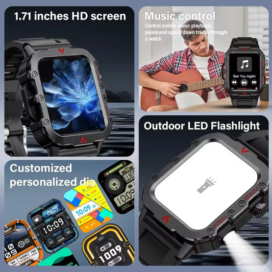2025 New Smartwatch For Women GPS Smart Watch Men 1.71 Inch HD Display GPS & Make/Receive Phone Calls 400mAh Battery Braceletes