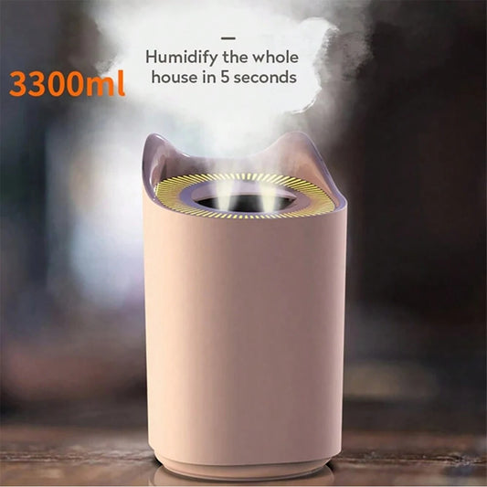 3l Air Humidifier Essential Oil Aroma Disperser Double Nozzle Aromatherapy color LED Light Humidifier