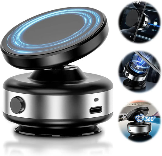 Electric Vacuum Magnetic Car Mount Stand for Cell Phone 360° for iPhone 14 15 16
