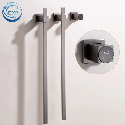 OXG Smart Electric Heated Towel Rack Heated Bathroom Towel Rack Timed Temperature Control Concealed Installation 2 OR 3 Bars